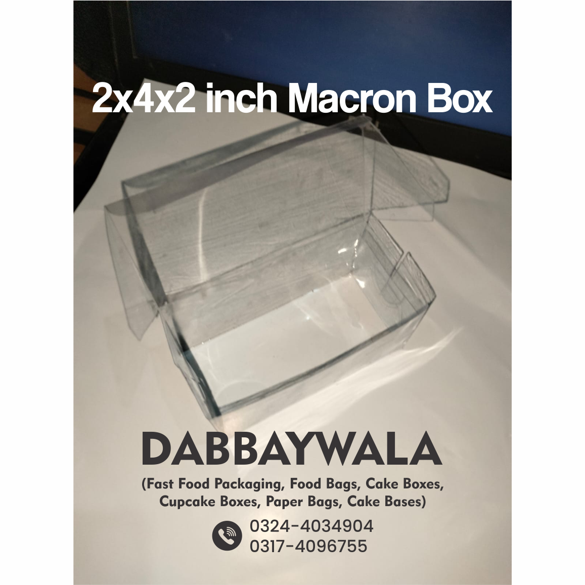 2x4x2 inch - 4 Macron Box Transparent