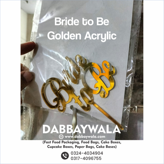 Golden Acrylic Bride to Be Cake Topper