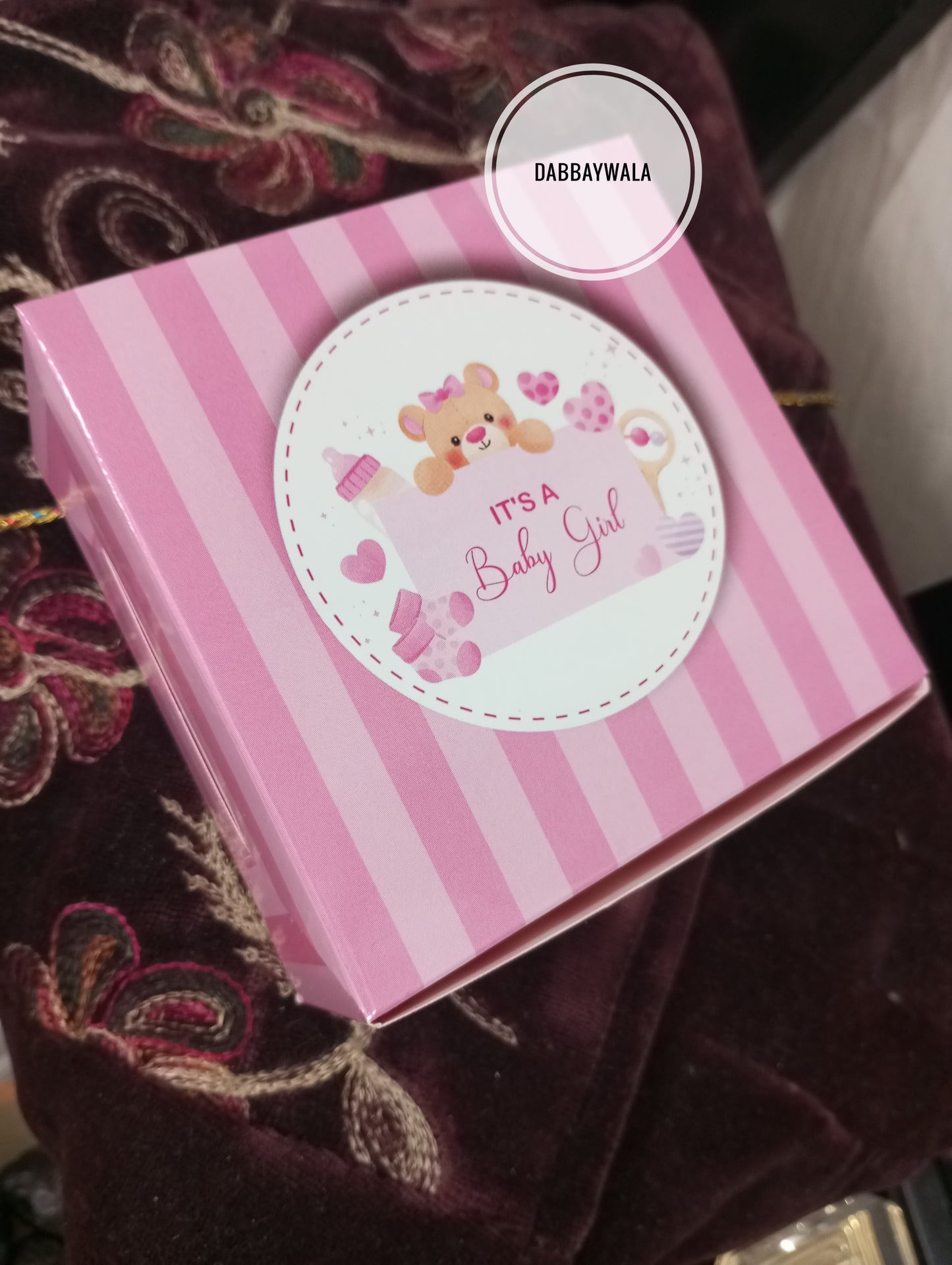 Baby girl announcement  4*4*2 inch