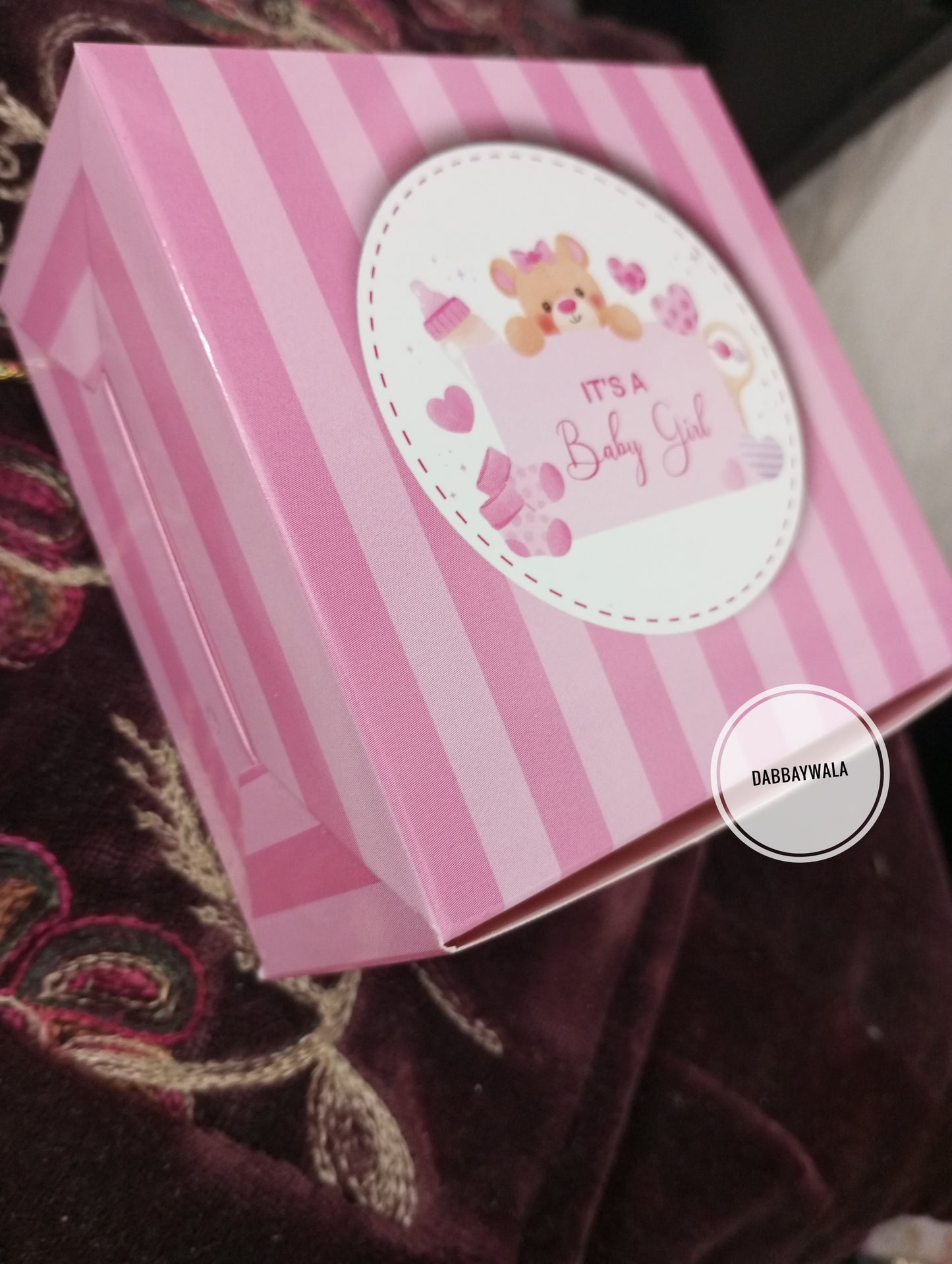 Baby girl announcement 4*4*2 inch