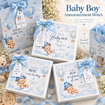 Baby Boy Announcement Boxes