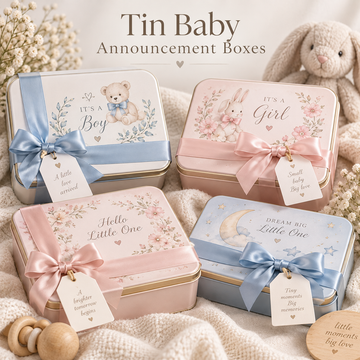 Tin Baby Announcement Boxes