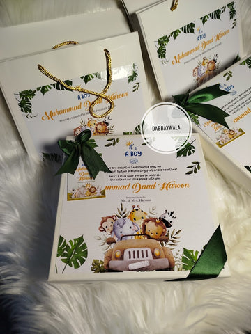 Safari Squad Baby Boy Announcement Box