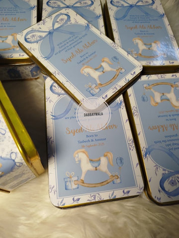 Rocking Horse Baby Boy Tin Box