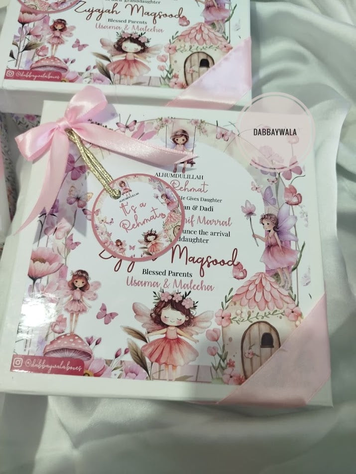 Fairy Garden Baby Girl Announcement Box