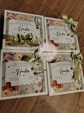 Woodland Baby Keepsake Baby Boy Announcement Box