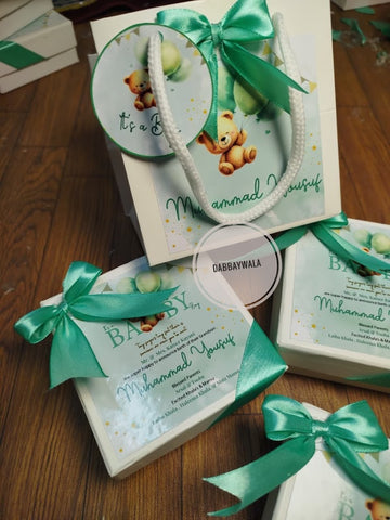 Minty Moments Baby Boy Announcement Box