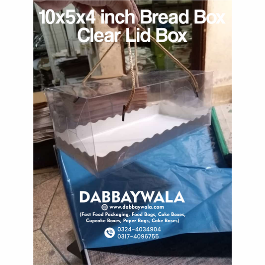 10x5x4 inch Bread Box Clear Lid Box