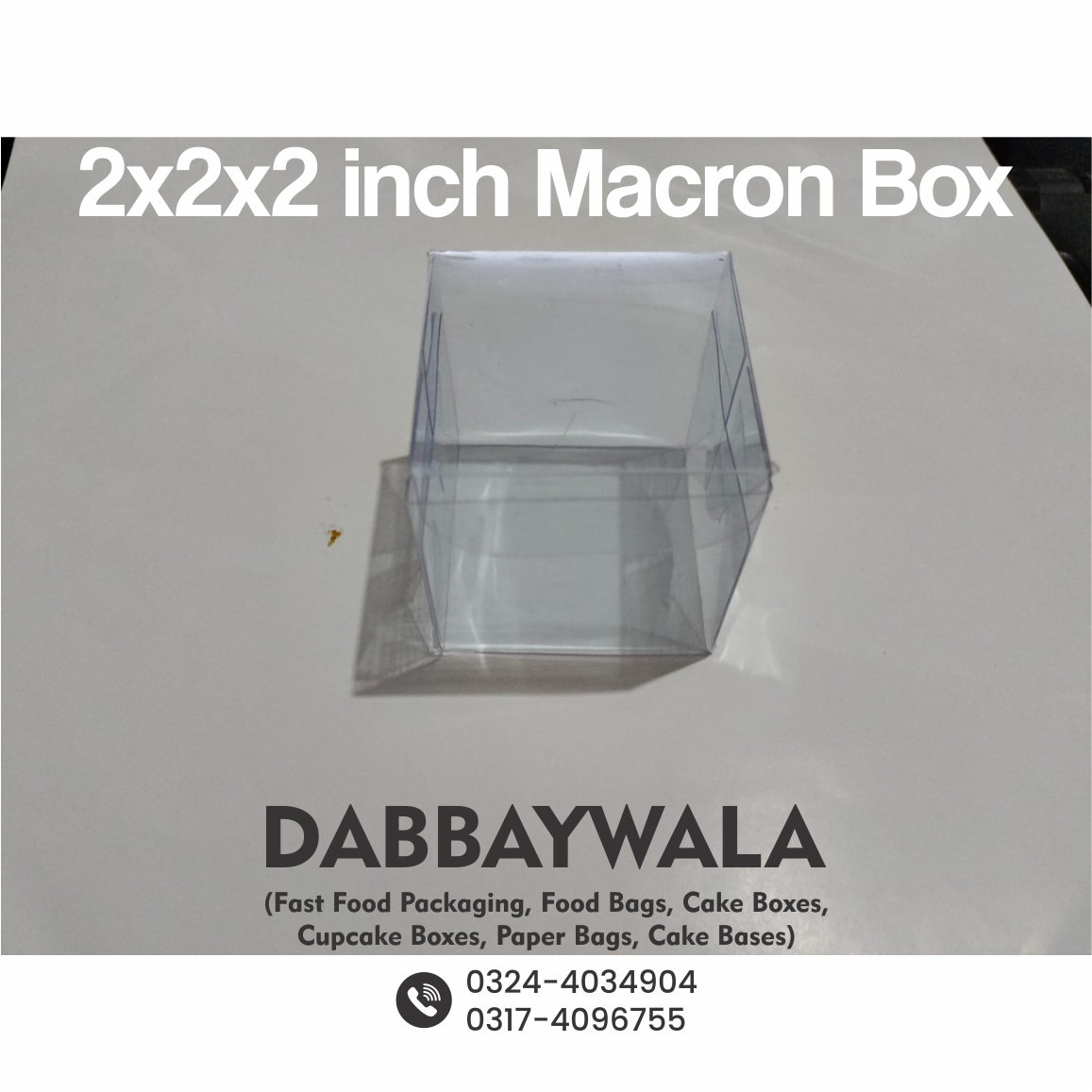 2x2x2 inch - 2 Macron Box Transparent