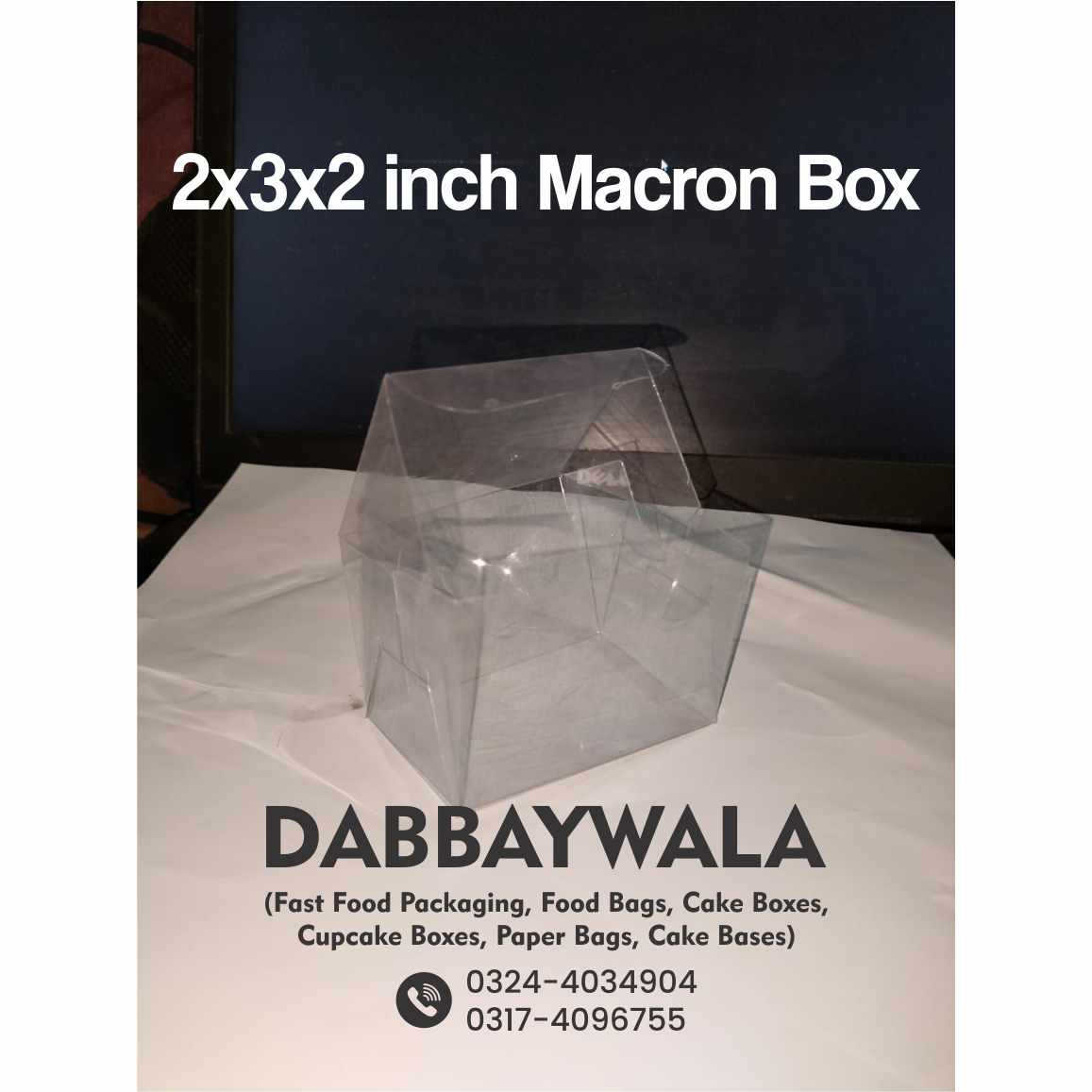 2x3x2 inch - 3 Macron Box Transparent