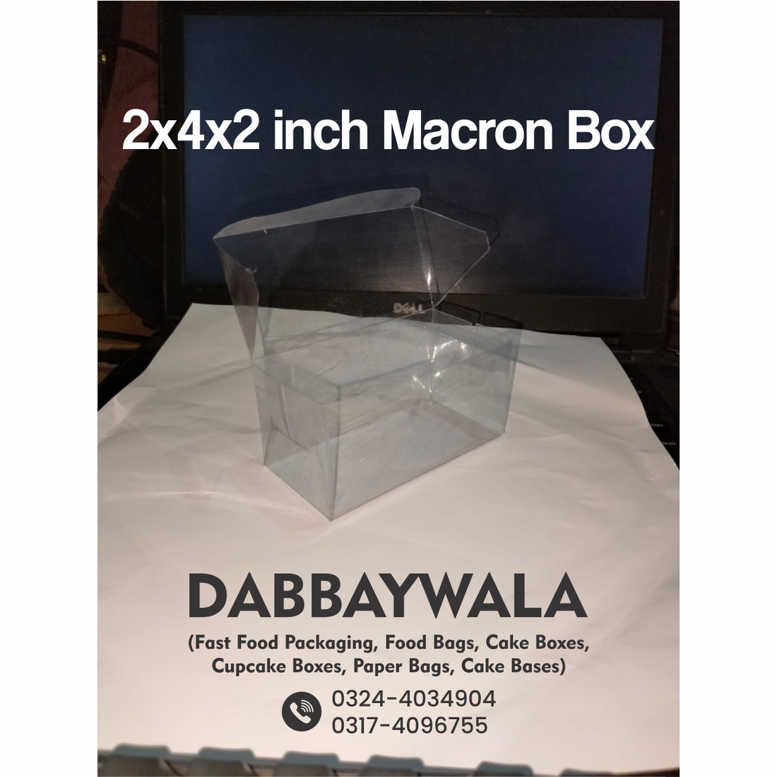 2x4x2 inch - 4 Macron Box Transparent