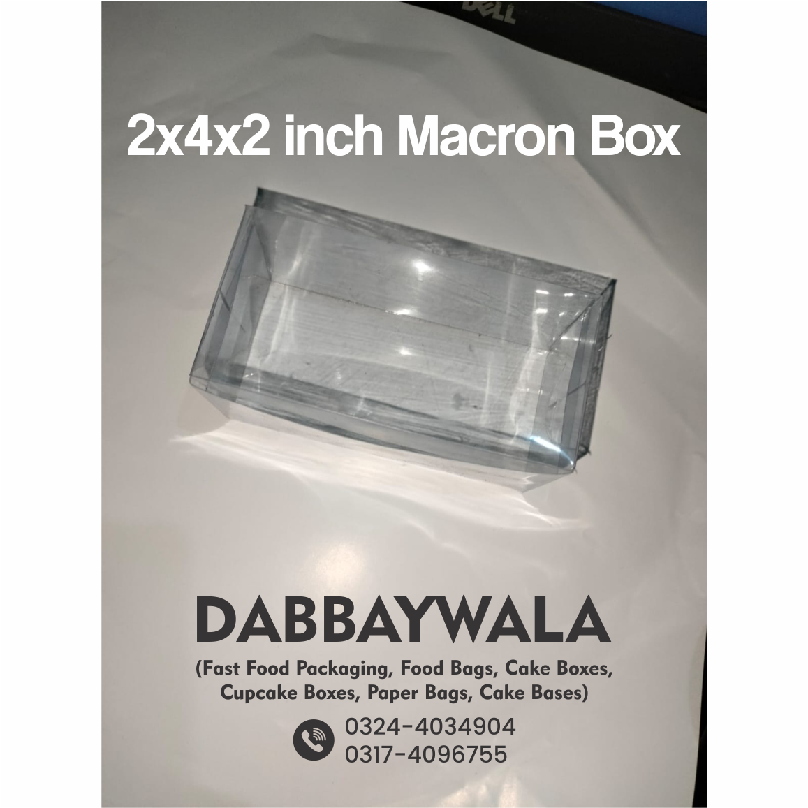 2x4x2 inch - 4 Macron Box Transparent