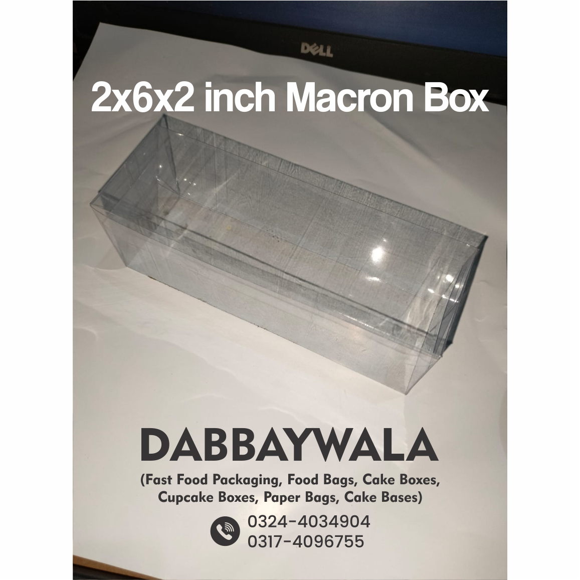 2x6x2 inch - 6 Macron Box Transparent