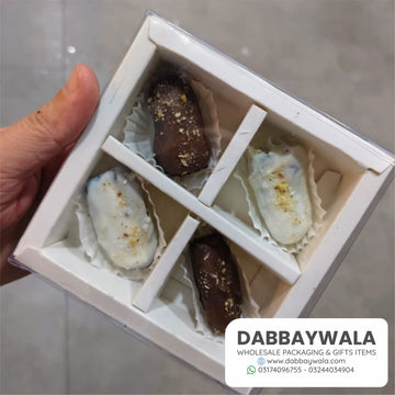 4 Chocolate Box with Transparent Lid