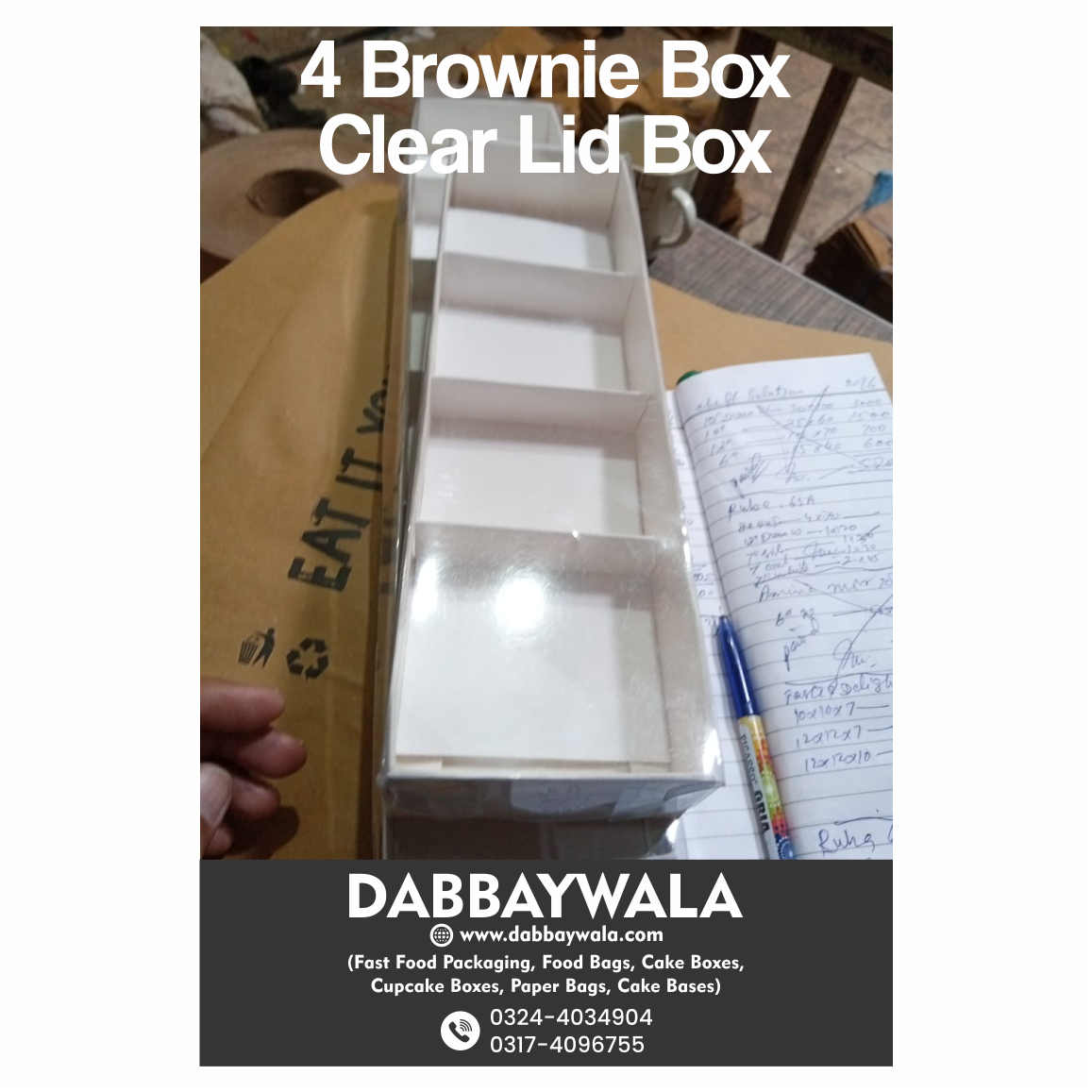 4 Brownie Clear Lid Box