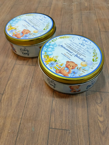 4-Inch Round 250-Gram Sweet Boxes | Baby Girl & Baby Boy Announcement