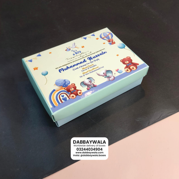 Customized Half KG Baby Boy Announcement Box | Mithai Box