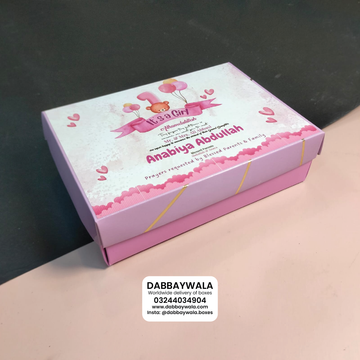 Customized Half KG Baby Girl Announcement Box | Sweet Packaging