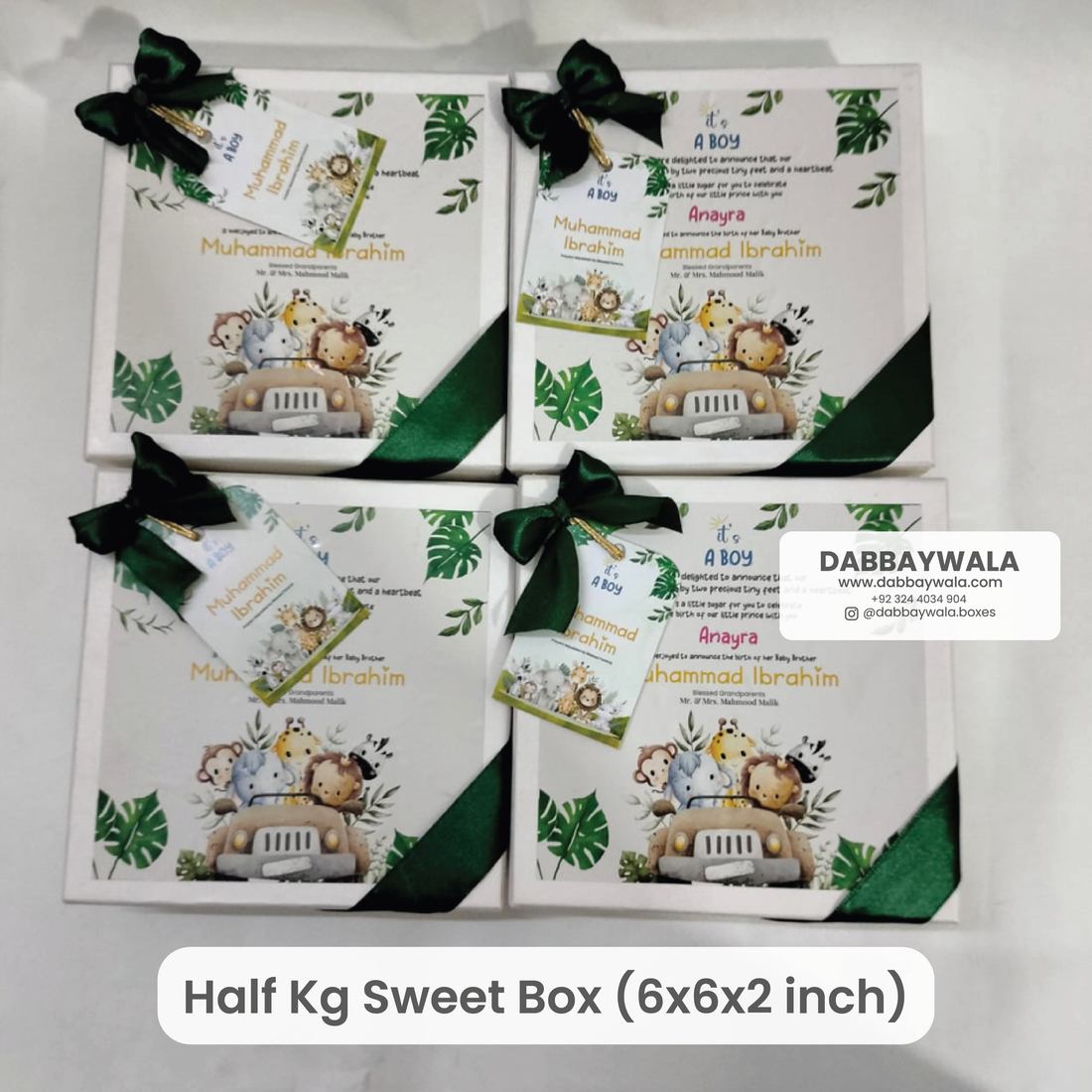 Half kg - 500gram Hard Sweet Box (6x6x2 inch)