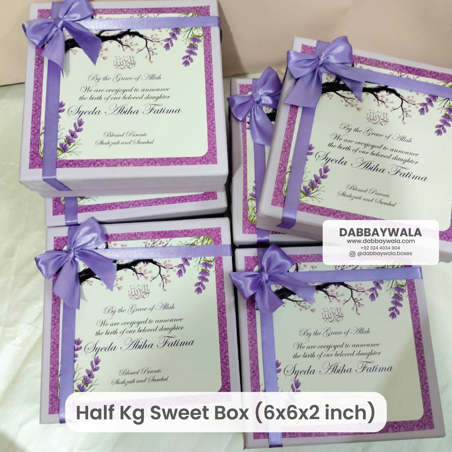 Half kg - 500gram Hard Sweet Box (6x6x2 inch)