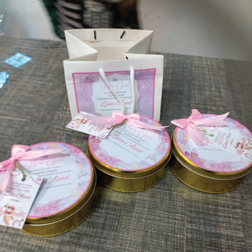 7.5-Inch Round 1000-Gram Sweet Boxes | Baby Girl & Baby Boy Announcement