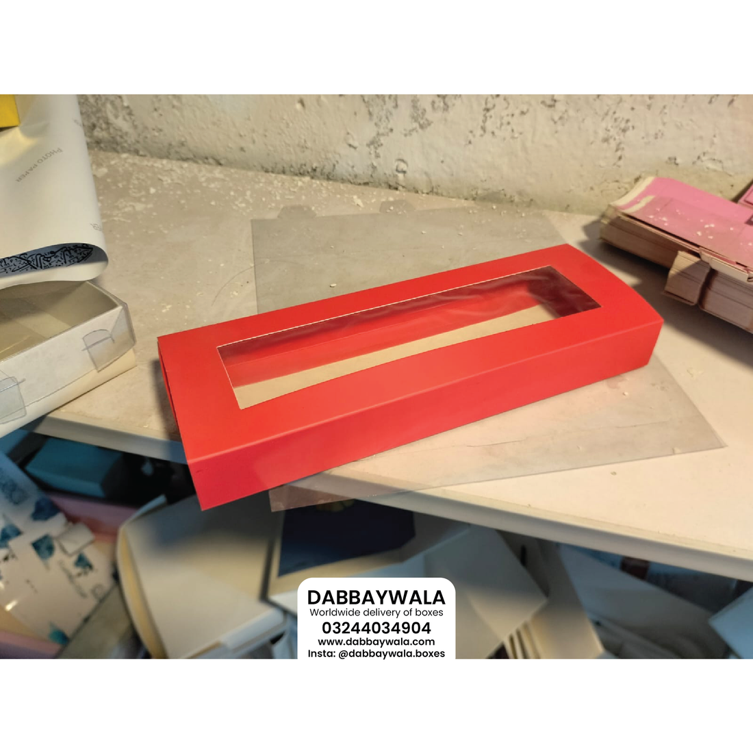 Red Brownie Box | Premium Festive Bakery Packaging