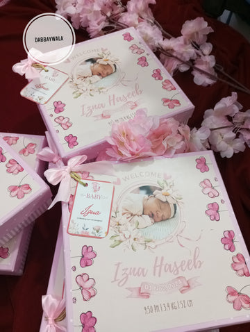 Pink polka one kg announcement box