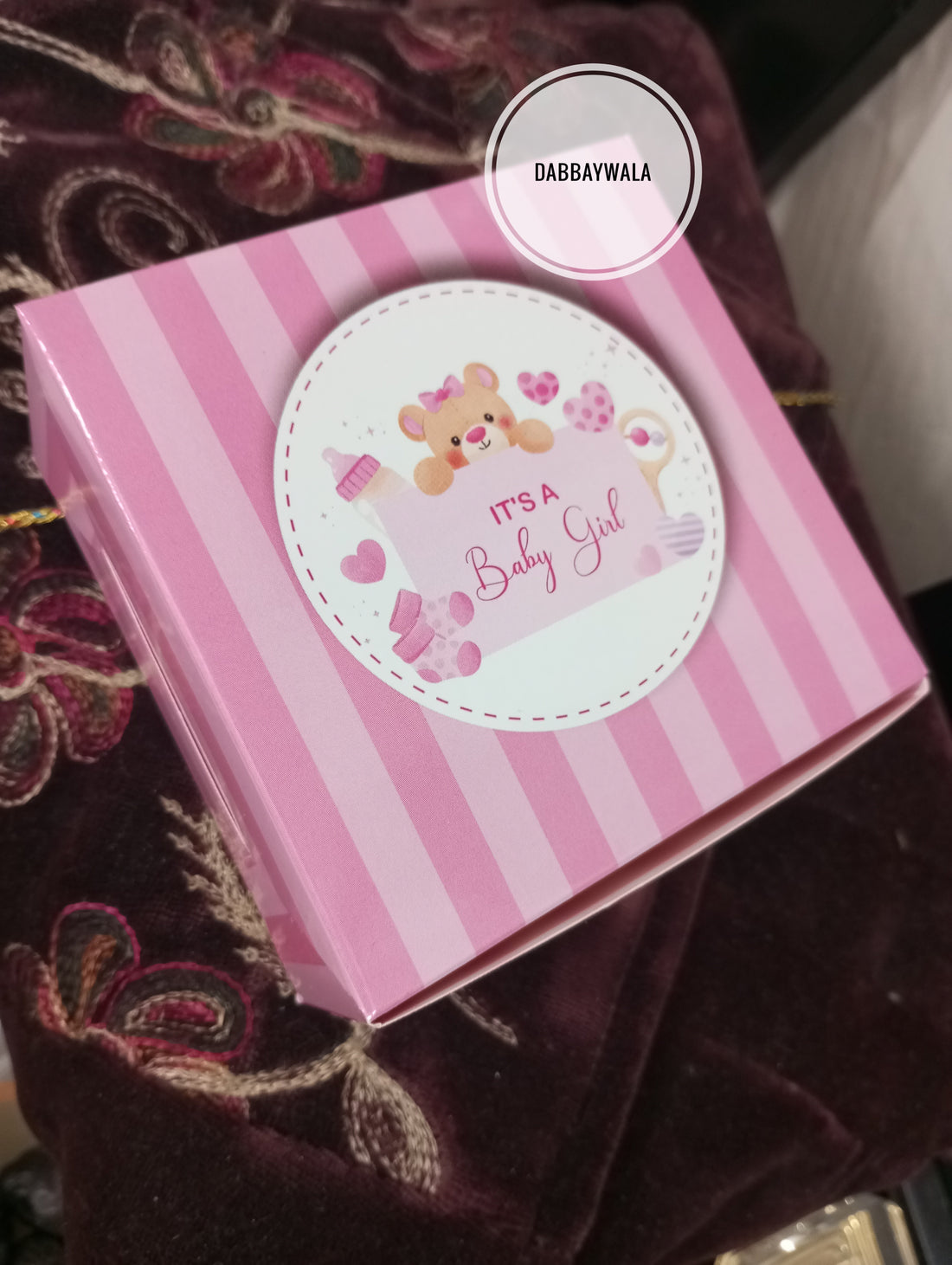 Baby girl announcement  4*4*2 inch