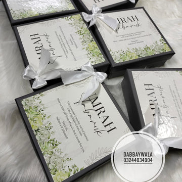 Umrah tabbaruk box (grey) 6*6*2 inch