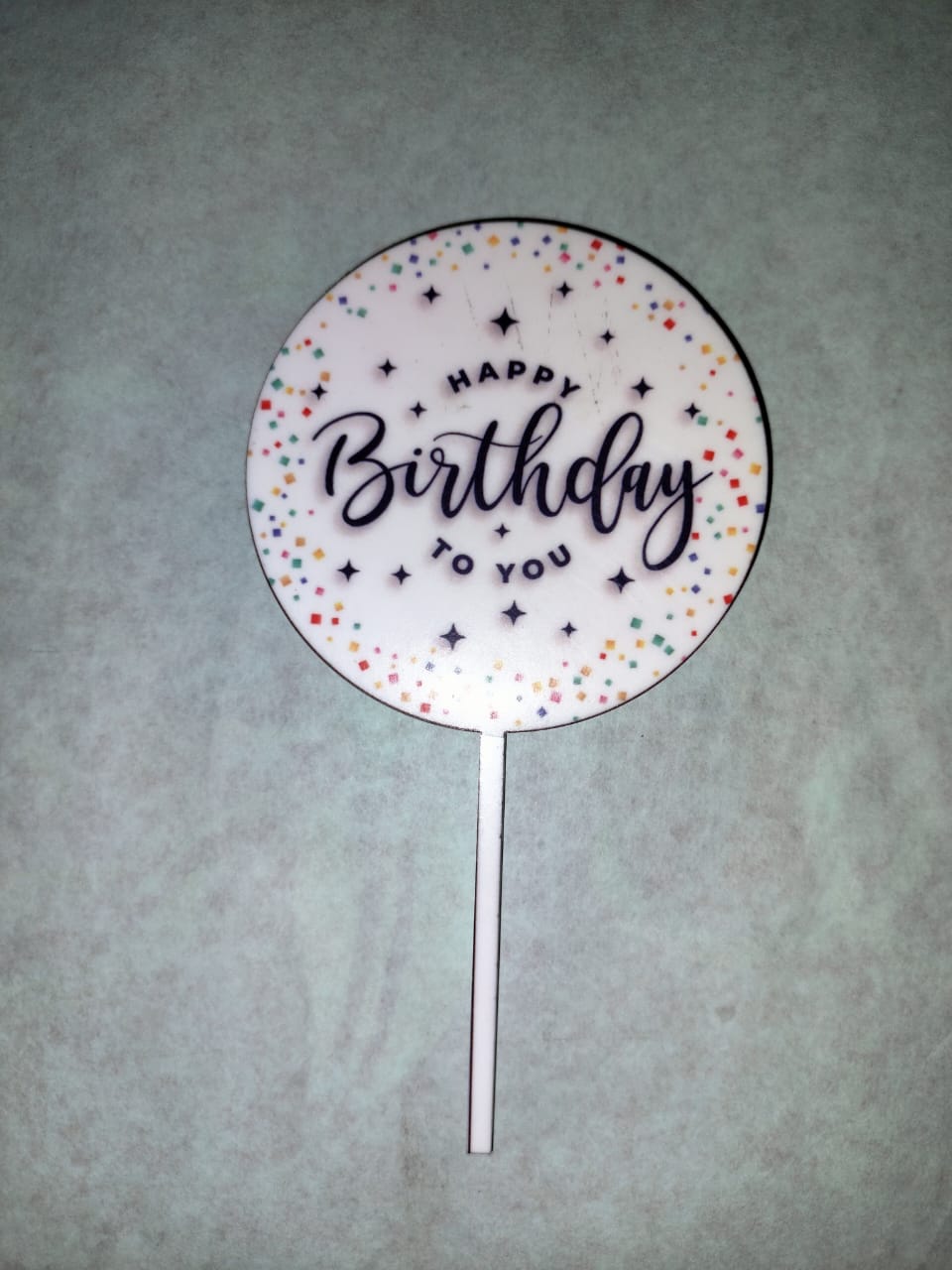 Happy Birthday Printed Cake Topper