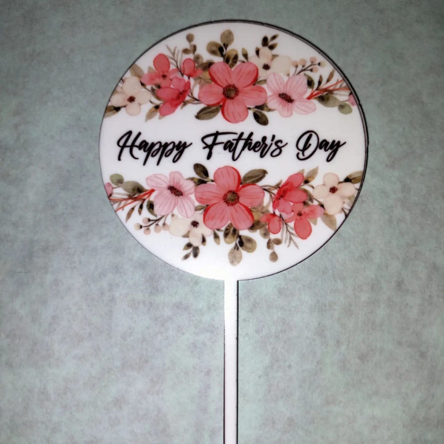 Father's day Flower Printed Cake Topper