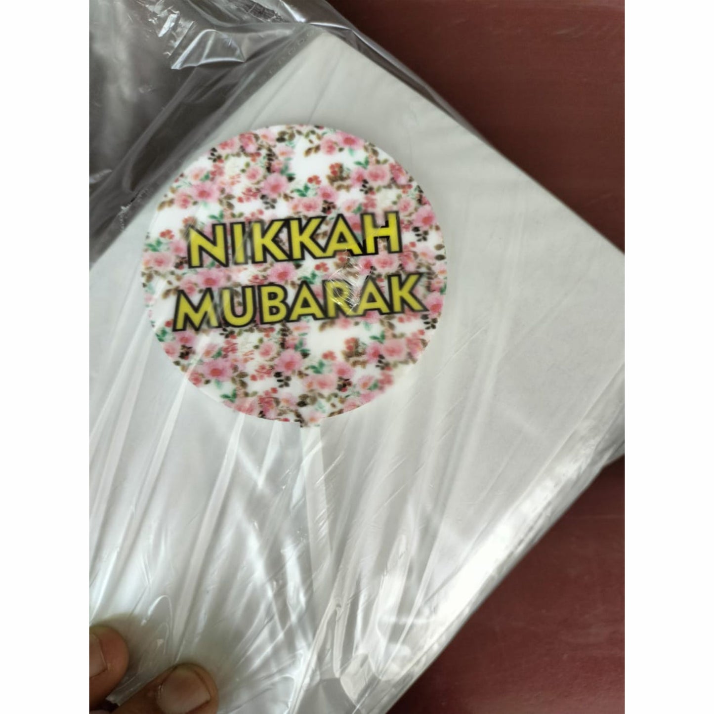 Nikkah Mubarak Printed Cake Topper